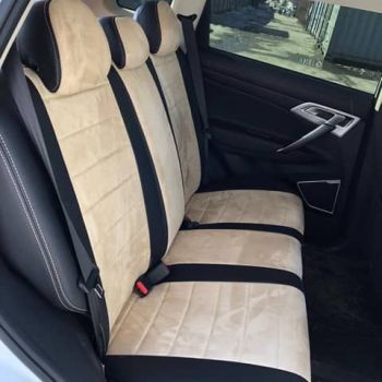 Авточехлы Автопилот Черный бежевый алькантара